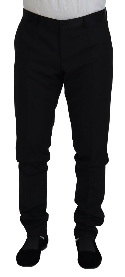 Dolce & Gabbana Black Wool Chino Dress Formal Pants