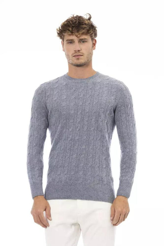 Alpha Studio Light Blue Viscose Sweater