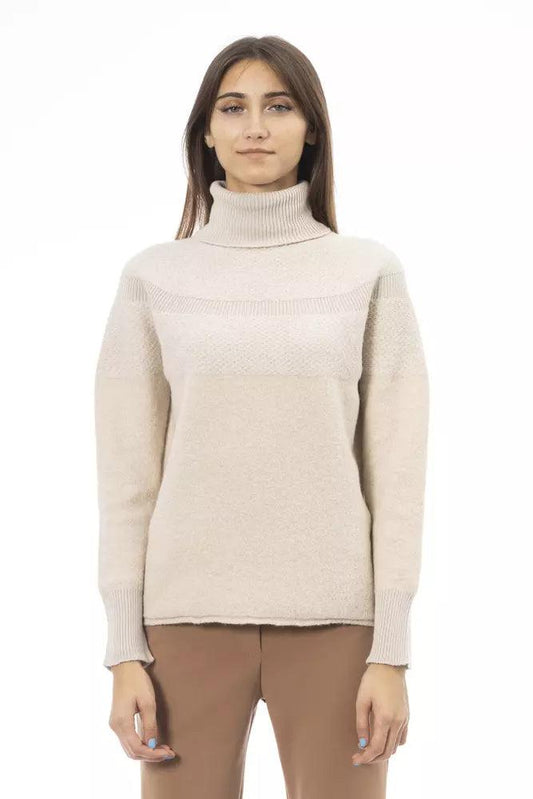 Alpha Studio Beige Wool Sweater