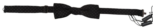 Dolce & Gabbana Black Silk Patterned Necktie Men Accessory Bow Tie