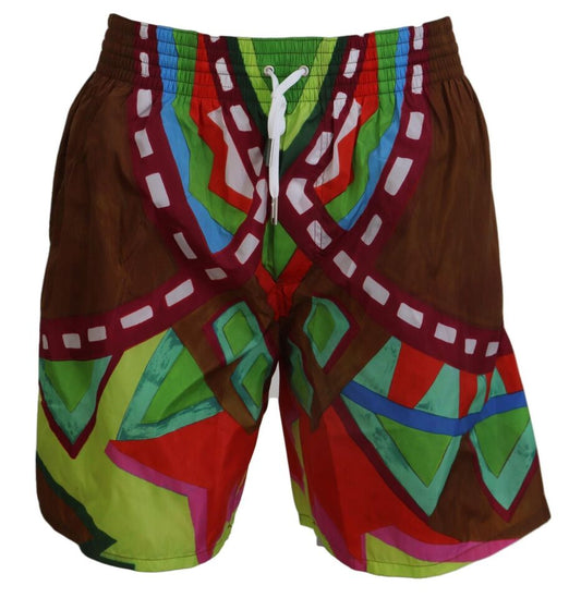 Dsquared² Multicolor Printed Men Beachwear Swimwear Short